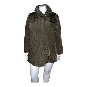 MICHAEL Michael Kors Plus Size Hooded Anorak Raincoat Army Green 2X